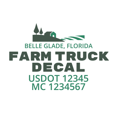 truck door decal with USDOT, MC