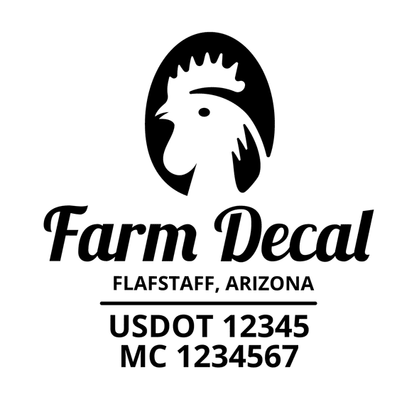 truck door decal with USDOT, MC