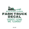 truck door decal with USDOT, MC