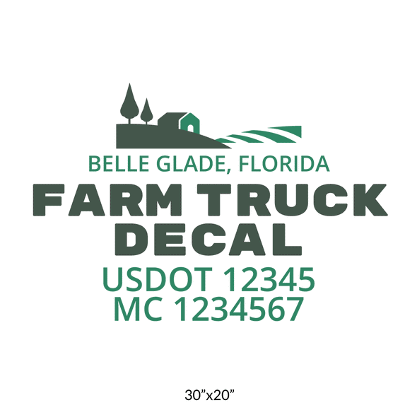 truck door decal with USDOT, MC