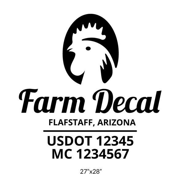 truck door decal with USDOT, MC