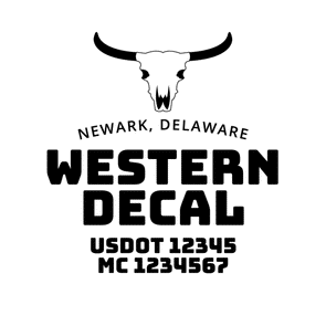 truck door decal with USDOT, MC