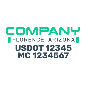 truck door decal with USDOT, MC