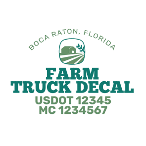 truck door decal with USDOT, MC