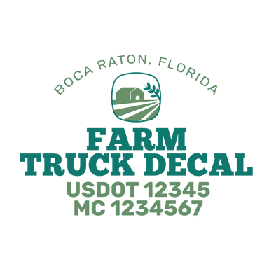 truck door decal with USDOT, MC
