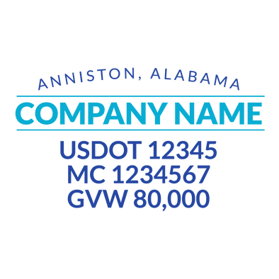 truck door decal with USDOT, MC, GVW