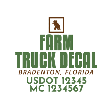 truck door decal with USDOT, MC