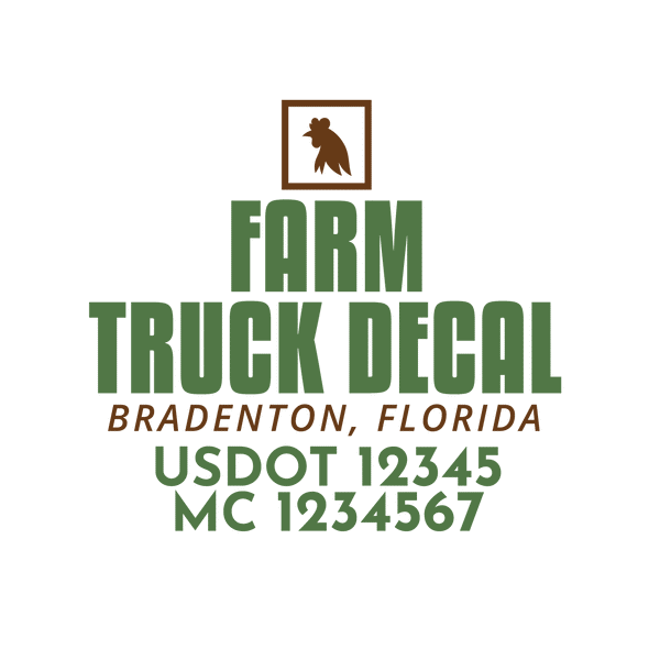 truck door decal with USDOT, MC