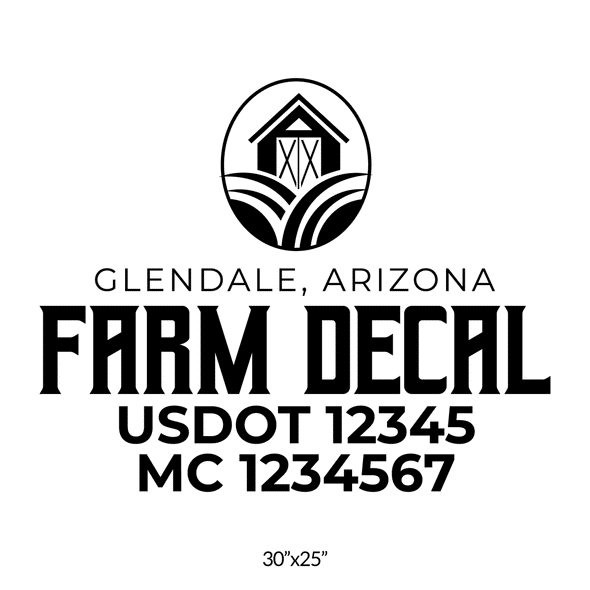 truck door decal with USDOT, MC