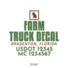 truck door decal with USDOT, MC