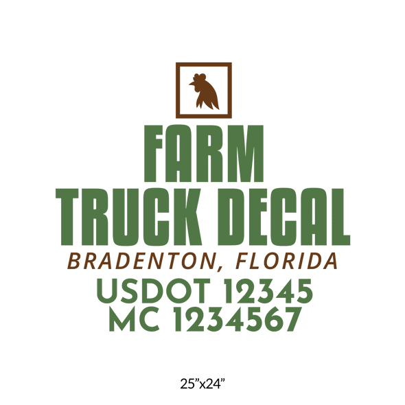 truck door decal with USDOT, MC