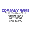 truck door decal with USDOT, MC, GVW