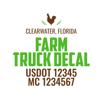 truck door decal with USDOT, MC