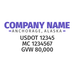 truck door decal with USDOT, MC, GVW