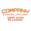 truck door decal with USDOT, MC