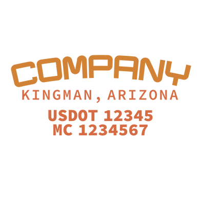 truck door decal with USDOT, MC
