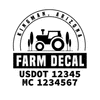truck door decal with USDOT, MC