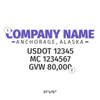 truck door decal with USDOT, MC, GVW