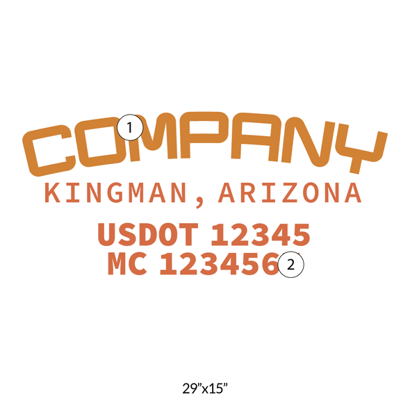 truck door decal with USDOT, MC