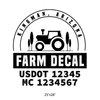 truck door decal with USDOT, MC