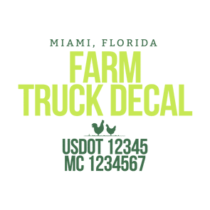 truck door decal with USDOT, MC