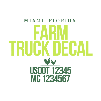 truck door decal with USDOT, MC