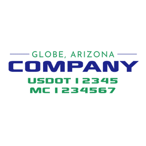truck door decal with USDOT, MC
