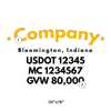truck door decal with USDOT, MC, GVW