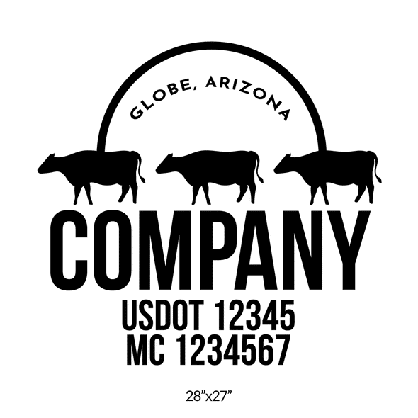 truck door decal with USDOT, MC