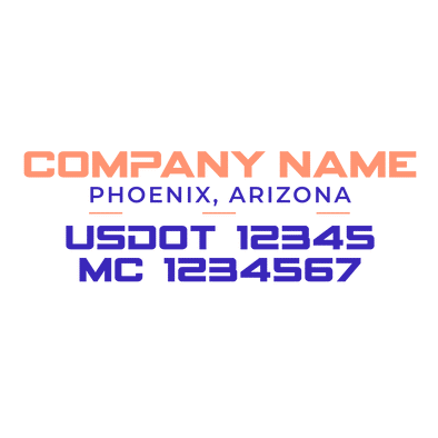 truck door decal with USDOT, MC