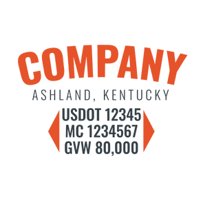 truck door decal with USDOT, MC, GVW