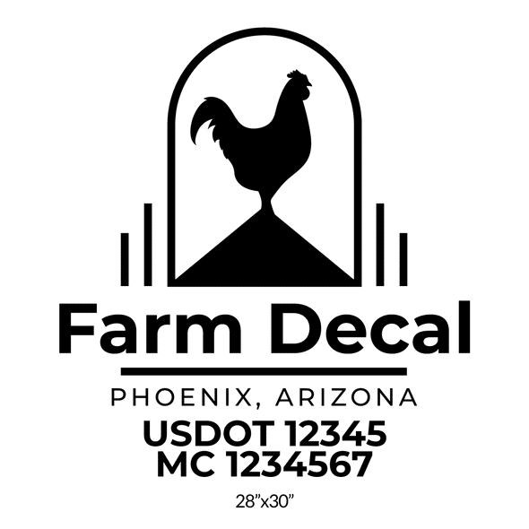truck door decal with USDOT, MC