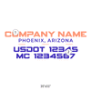 truck door decal with USDOT, MC