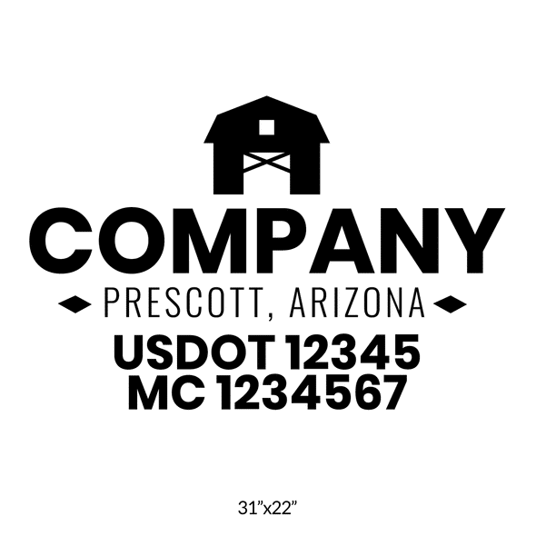 truck door decal with USDOT, MC