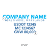 truck door decal with USDOT, MC, GVW
