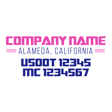 truck door decal with USDOT, MC