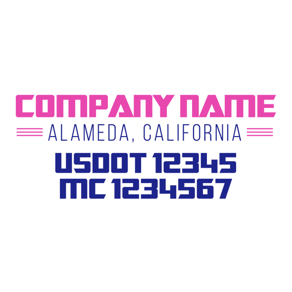 truck door decal with USDOT, MC