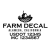 truck door decal with USDOT, MC