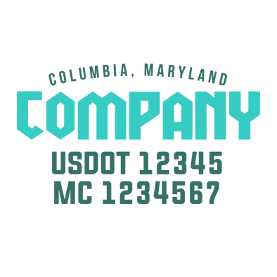 truck door decal with USDOT, MC