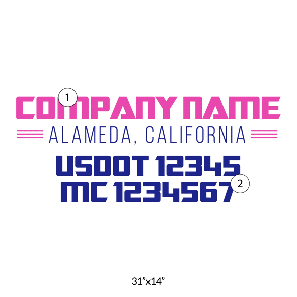 truck door decal with USDOT, MC