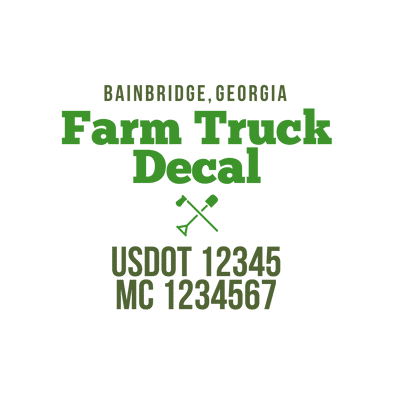 truck door decal with USDOT, MC