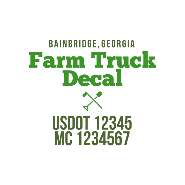 truck door decal with USDOT, MC