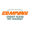 truck door decal with USDOT, MC