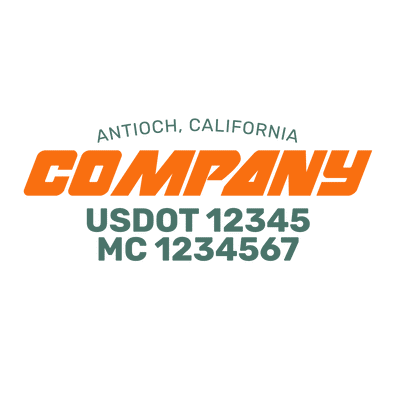 truck door decal with USDOT, MC