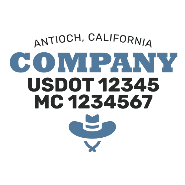 truck door decal with USDOT, MC