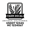 truck door decal with USDOT, MC