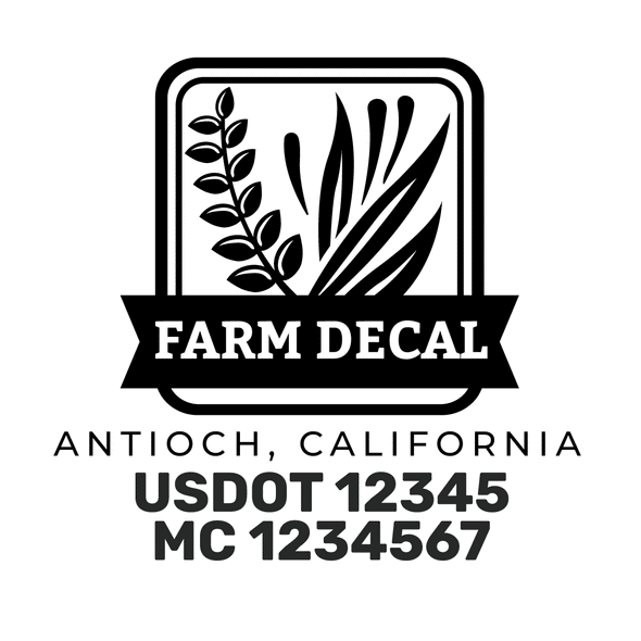 truck door decal with USDOT, MC
