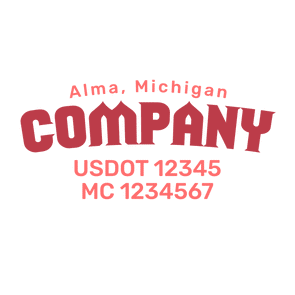 truck door decal with USDOT, MC