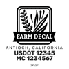 truck door decal with USDOT, MC