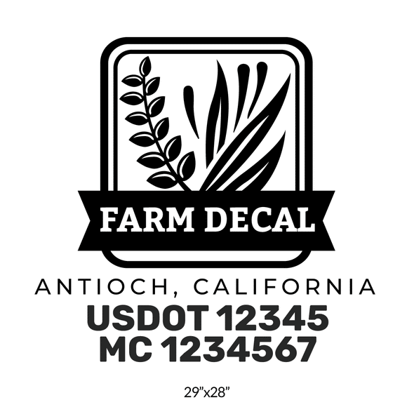 truck door decal with USDOT, MC